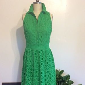 1901 Kelly Green Eyelet Dress
